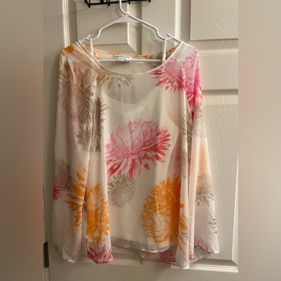 Peck & Peck Tops - SET~PECK & PECK~SHEAR TOP WITH CAMI~LG